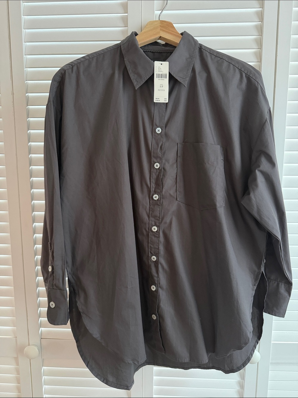 Maeve Charcoal Gray Button-Down Shirt